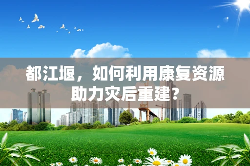 都江堰，如何利用康复资源助力灾后重建？