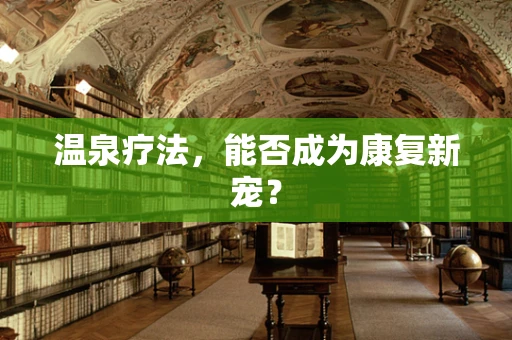 温泉疗法，能否成为康复新宠？