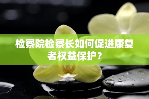 检察院检察长如何促进康复者权益保护？
