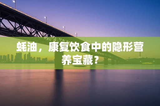 蚝油，康复饮食中的隐形营养宝藏？