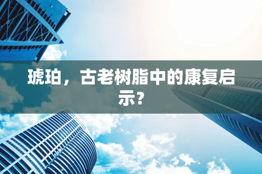 琥珀，古老树脂中的康复启示？