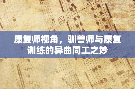 康复师视角，驯兽师与康复训练的异曲同工之妙