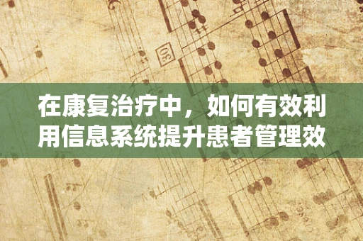 在康复治疗中，如何有效利用信息系统提升患者管理效率？