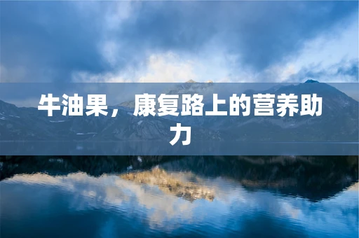 牛油果，康复路上的营养助力