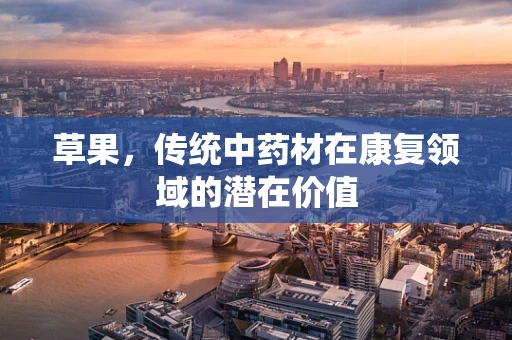 草果，传统中药材在康复领域的潜在价值
