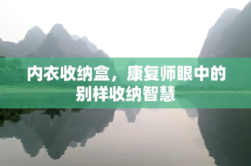 内衣收纳盒，康复师眼中的别样收纳智慧