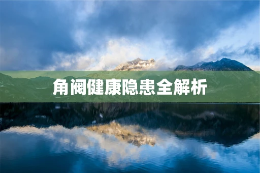 角阀健康隐患全解析