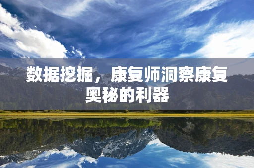 数据挖掘，康复师洞察康复奥秘的利器