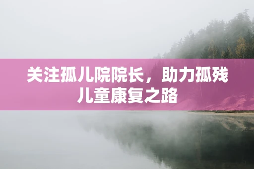 关注孤儿院院长，助力孤残儿童康复之路