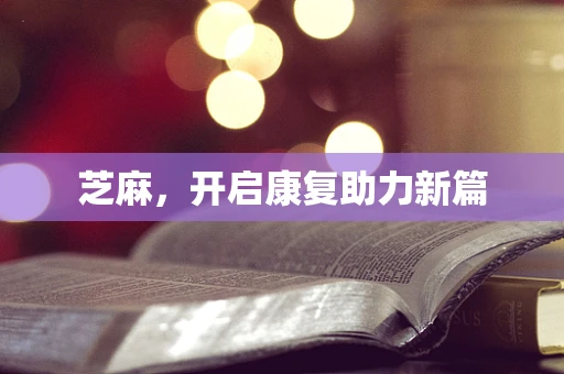 芝麻，开启康复助力新篇